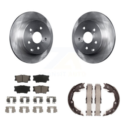 Rear Disc Rotors Ceramic Pads And Parking Brake Shoes Kit For Toyota RAV4 Lexus HS250h K8C-104050