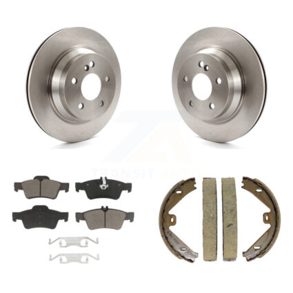 Rear Disc Rotors Ceramic Pads Parking Brake Shoes Kit For Mercedes-Benz E350 E400 CLS400 K8C-104064