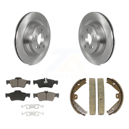 Rear Disc Rotors Ceramic Pads And Parking Brake Shoes Kit For Mercedes-Benz E550 CLS550 K8C-104067