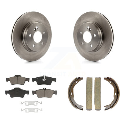 Rear Disc Rotors Ceramic Pads And Parking Brake Shoes Kit For Mercedes-Benz E550 K8C-104070