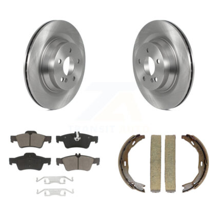 Rear Disc Rotors Ceramic Pads And Parking Brake Shoes Kit For Mercedes-Benz E550 K8C-104071