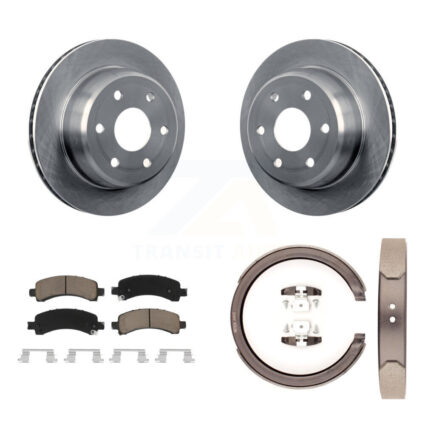 Rear Disc Rotors Ceramic Pads Parking Shoes Kit For Chevrolet GMC Avalanche 1500 Express K8C-104073