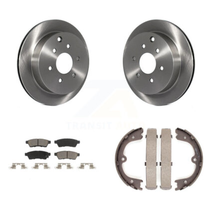 Rear Disc Rotors Ceramic Pads And Parking Brake Shoes Kit For Nissan Frontier Xterra K8C-104077
