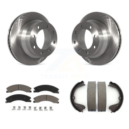 Rear Disc Rotors Ceramic Pads And Parking Shoes Kit For Chevrolet Express 3500 GMC Savana K8C-104087