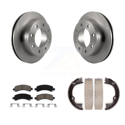 Rear Disc Rotors Ceramic Pads And Parking Shoes Kit For Chevrolet GMC Savana 2500 Express K8C-104088