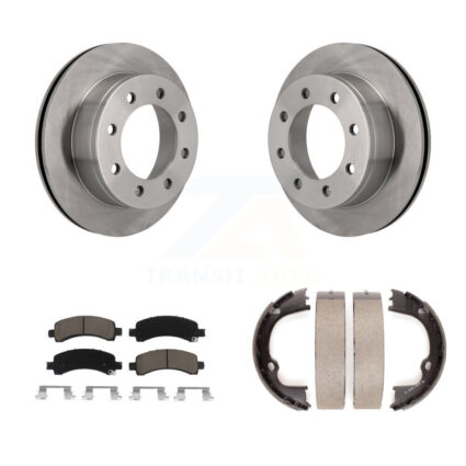 Rear Disc Rotors Ceramic Pads And Parking Shoes Kit For GMC Chevrolet Savana 2500 Express K8C-104089