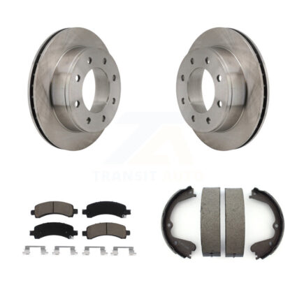 Rear Disc Rotors Ceramic Pads And Parking Shoes Kit For 2012 GMC Savana 3500 Cutaway Van K8C-104092