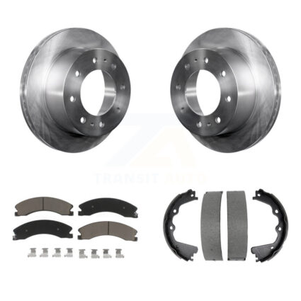 Rear Disc Rotors Ceramic Pads Parking Shoes Kit For GMC Sierra 2500 HD Chevrolet Suburban K8C-104095