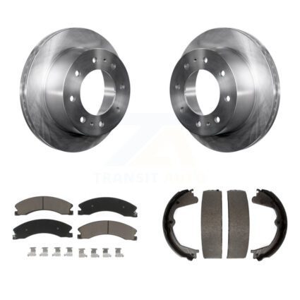 Rear Disc Rotors Ceramic Pads Parking Shoes Kit For Chevrolet Silverado 2500 HD GMC 3500 K8C-104096