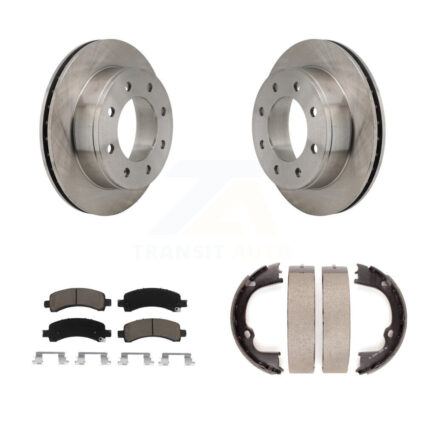 Rear Disc Rotors Ceramic Pads Parking Brake Shoes Kit For Chevrolet Express 2500 3500 GMC K8C-104097