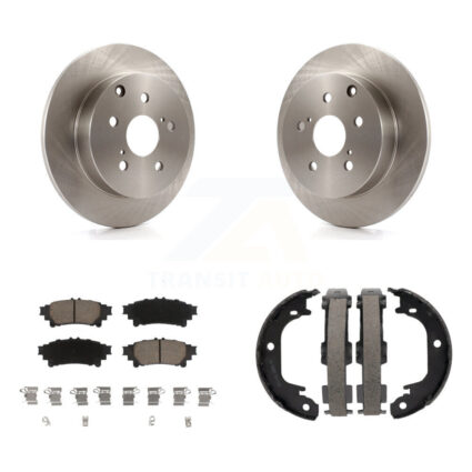 Rear Disc Rotors Ceramic Pads And Parking Brake Shoes Kit For Toyota Prius V Mirai K8C-104109