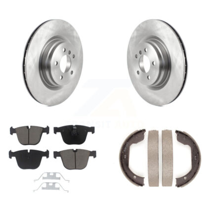 Rear Disc Rotors Ceramic Pads Parking Shoes Kit For BMW 750i xDrive 750Li 550i GT Alpina K8C-104113