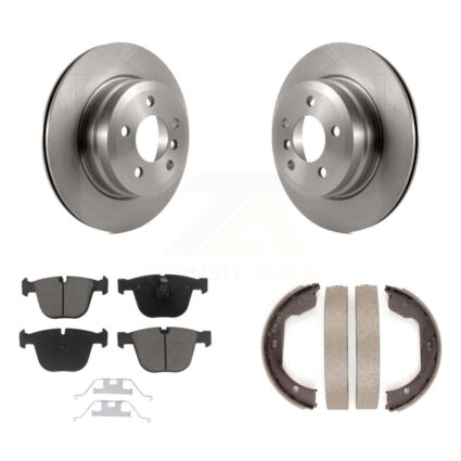 Rear Disc Rotors Ceramic Pads And Parking Shoes Kit For 2009 BMW X6 xDrive35i From 10 08 K8C-104115