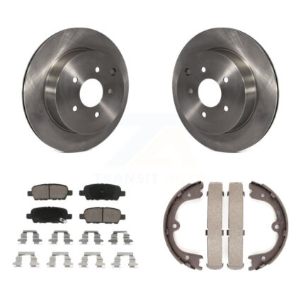 Rear Disc Rotors Ceramic Pads Parking Shoes Kit For Nissan Murano INFINITI Pathfinder Q50 K8C-104118