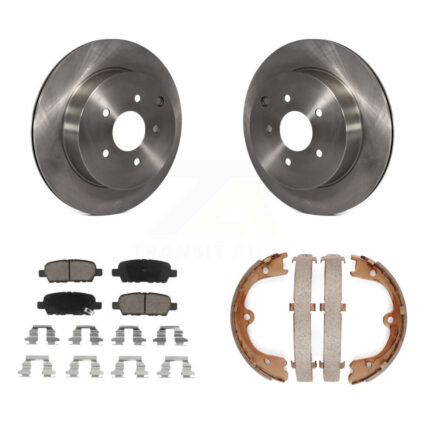 Rear Disc Rotors Ceramic Pads Parking Brake Shoes Kit For INFINITI FX35 Nissan Quest FX45 K8C-104127