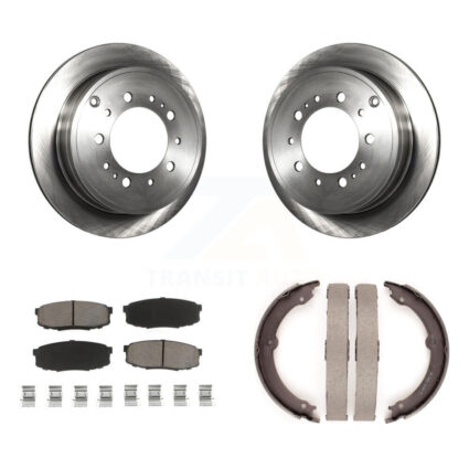 Rear Disc Rotors Ceramic Pads And Parking Shoes Kit For Toyota Tundra Sequoia Lexus LX570 K8C-104130
