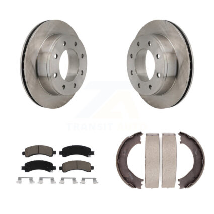 Rear Disc Rotors Ceramic Pads And Parking Shoes Kit For Chevrolet Express 2500 GMC Savana K8C-104146