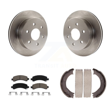 Rear Disc Rotors Ceramic Pads And Parking Shoes Kit For GMC Savana 2500 Chevrolet Express K8C-104147