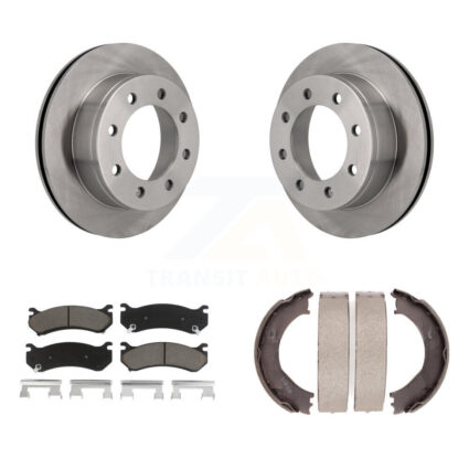 Rear Disc Rotors Ceramic Pads Parking Shoes Kit For Chevrolet GMC Silverado 2500 HD 3500 K8C-104151