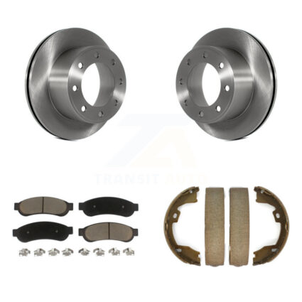 Rear Disc Rotors Ceramic Pads Parking Shoes Kit For 2011-2012 Ford F-350 Super Duty F-250 K8C-104152