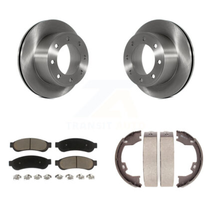 Rear Disc Rotors Ceramic Pads And Parking Brake Shoes Kit For Ford F-250 Super Duty F-350 K8C-104153