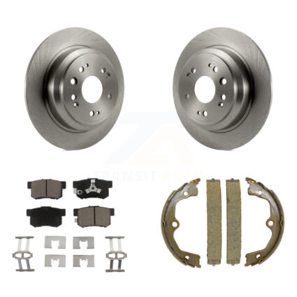 Rear Disc Rotors Ceramic Pads And Parking Brake Shoes Kit For Honda Accord Crosstour K8C-104157