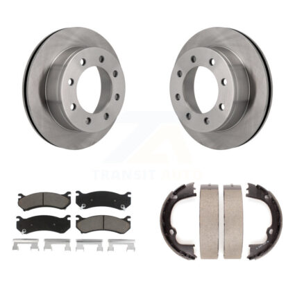 Rear Disc Rotors Ceramic Pads Parking Shoes Kit For GMC Chevrolet Silverado 2500 HD 3500 K8C-104159