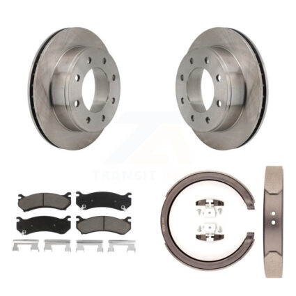 Rear Disc Rotors Ceramic Pads Parking Shoes Kit For GMC Chevrolet Silverado 1500 HD 2500 K8C-104162