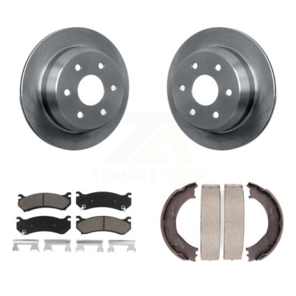 Rear Disc Rotors Ceramic Pads Parking Shoes Kit For 2003 Chevrolet Silverado 2500 HD GMC K8C-104164