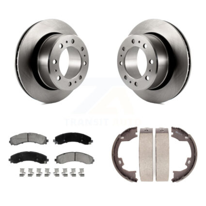 Rear Disc Rotors Ceramic Pads Parking Shoes Kit For 20-21 Ram 3500 With Dual Wheels K8C-104166