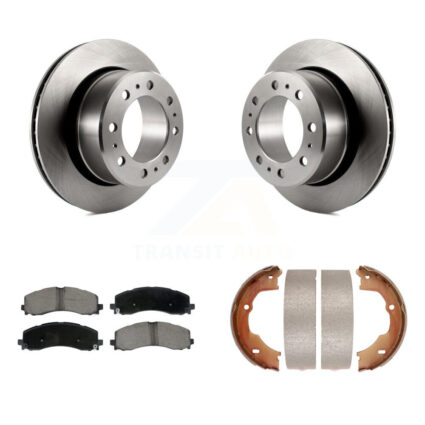 Rear Disc Rotors Ceramic Pads Parking Shoes Kit For 2021 Ram 3500 With Single Wheels K8C-104167