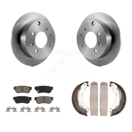 Rear Disc Rotors Ceramic Pads And Parking Brake Shoes Kit For Hyundai Sonata Kia Optima K8C-104173