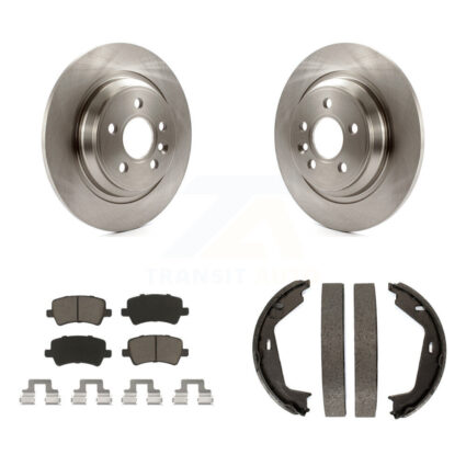 Rear Disc Rotors Ceramic Pads Parking Shoes Kit For 07-09 Volvo S80 AWD With Solid Rotor K8C-104176