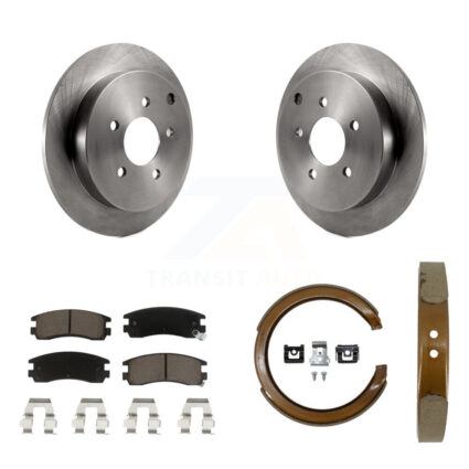 Rear Disc Rotors Ceramic Pads And Parking Shoes Kit For Buick Rendezvous Pontiac Montana K8C-104187