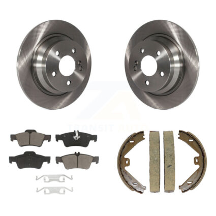 Rear Disc Rotors Ceramic Pads And Parking Brake Shoes Kit For Mercedes-Benz E250 E350 K8C-104188