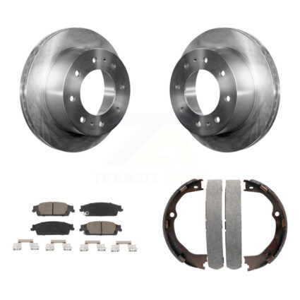 Rear Disc Rotors Ceramic Pads And Parking Brake Shoes Kit For Chevrolet Suburban K8C-104190