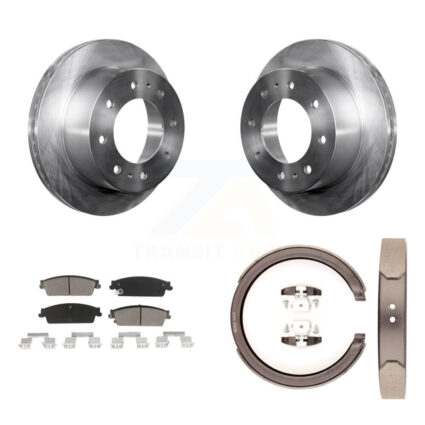 Rear Disc Rotors Ceramic Pads Parking Shoes Kit For 2011 Chevrolet Silverado 1500 Hybrid K8C-104195