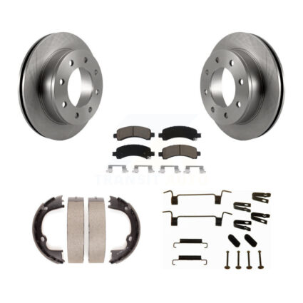 Rear Disc Rotors Ceramic Pads Parking Shoes & Hardware Kit For Chevrolet GMC Savana 2500 K8C-104199