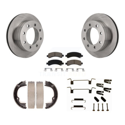 Rear Disc Rotors Ceramic Pads Parking Shoes & Hardware Kit For GMC Chevrolet Savana 2500 K8C-104200