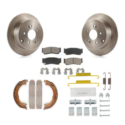 Rear Disc Rotors Ceramic Pads Parking Shoes & Hardware Kit For 2007-2009 Hyundai Santa Fe K8C-104206
