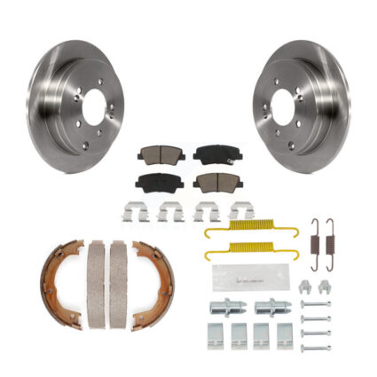 Rear Disc Rotors Ceramic Pads Parking Brake Shoes & Hardware Kit For 2007-2009 Kia Amanti K8C-104207