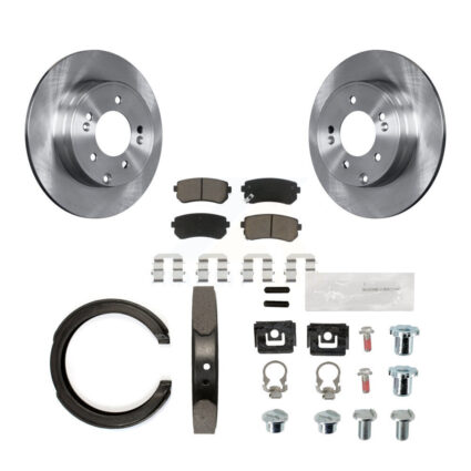 Rear Disc Rotors Ceramic Pads Parking Shoes & Hardware Kit For Hyundai Tucson Sonata Kia K8C-104209