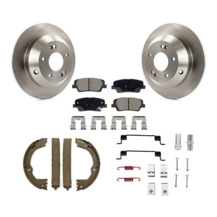 Rear Disc Rotors Ceramic Pads Parking Shoes & Hardware Kit For Hyundai Santa Fe Sport Kia K8C-104211
