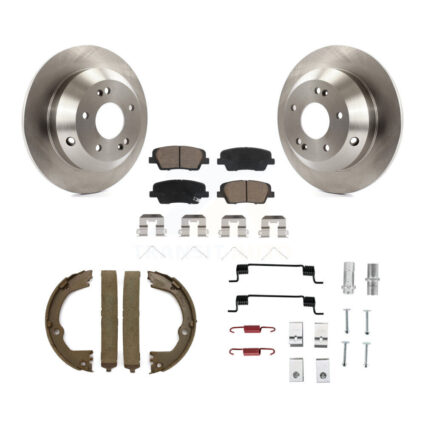 Rear Disc Rotors Ceramic Pads Parking Shoes & Hardware Kit For Hyundai Santa Fe Sport XL K8C-104213
