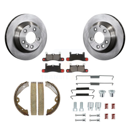 Rear Disc Rotors Ceramic Pads Parking Shoes & Hardware Kit For Volkswagen Touareg Porsche K8C-104214
