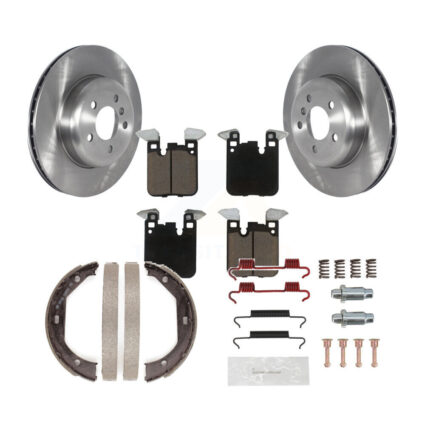 Rear Disc Rotors Ceramic Pads Parking Shoes & Hardware Kit For BMW 428i xDrive Gran Coupe K8C-104225