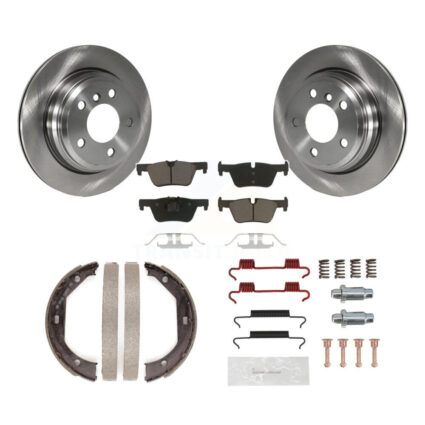 Rear Disc Rotors Ceramic Pads Parking Shoes & Hardware Kit For BMW 428i xDrive Gran Coupe K8C-104227