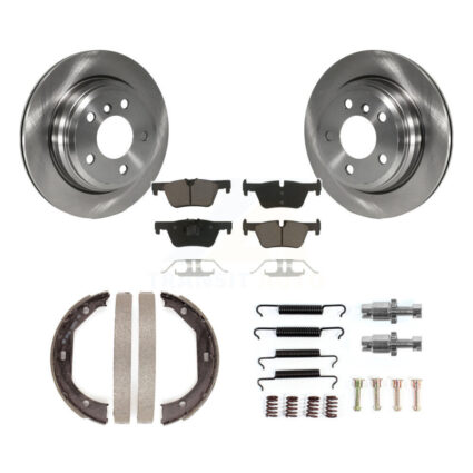Rear Disc Rotors Ceramic Pads Parking Shoes Hardware Kit For BMW 328i xDrive 330i 320i GT K8C-104230