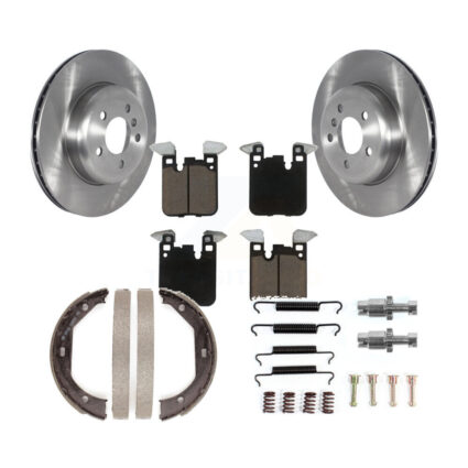 Rear Disc Rotors Ceramic Pads Parking Shoes Hardware Kit For BMW 328i xDrive 330i 335i GT K8C-104236