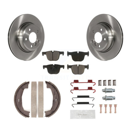 Rear Disc Rotors Ceramic Pads Parking Shoes & Hardware Kit For BMW 428i xDrive Gran Coupe K8C-104237